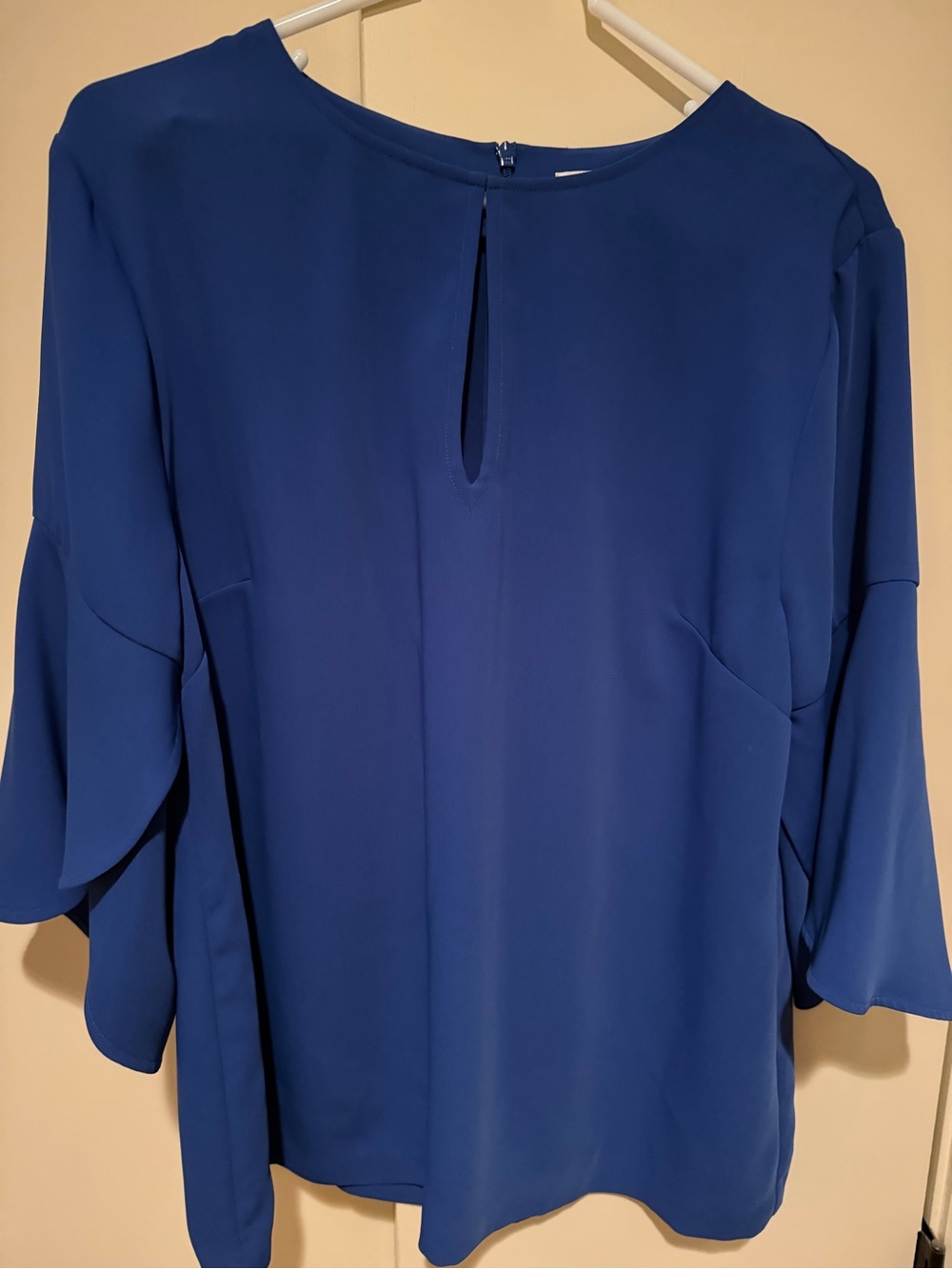 Trina Turk Royal Blue Keyhole Blouse
